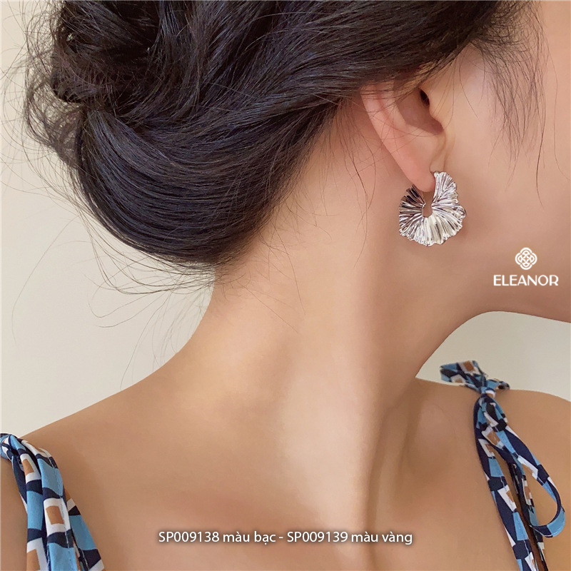 Bông tai nữ chuôi bạc 925 Eleanor Accessories họa tiết uốn lượn phụ kiện trang sức khuyên tai 9138