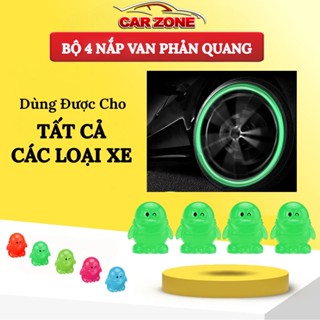 Bộ 4 Nắp Van Bánh Xe CHIM CÁNH CỤT Dạ Quang Phát Sáng, Bằng Nhựa ABS, Chống Nước, Chống Bụi - Dùng Cho Cả Ô Tô, Xe Máy