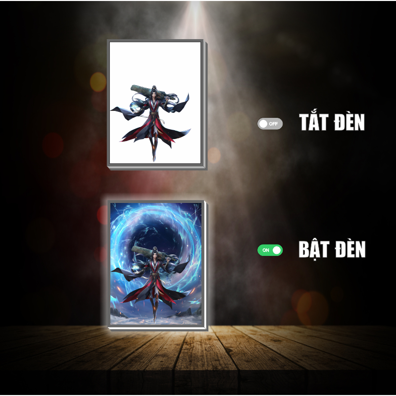 Tranh đèn led 3D đổi màu Đấu Phá Thương Khung - Tranh đèn led 3D ANIME trang trí bàn làm việc, đèn ngủ