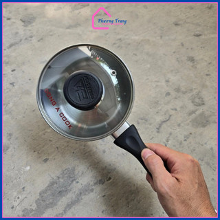 Nồi bột inox đáy từ nắp kính,nồi quánh khuấy bột, nồi quánh 14cm,16cm nấu bột nấu cháo - Phương Trang