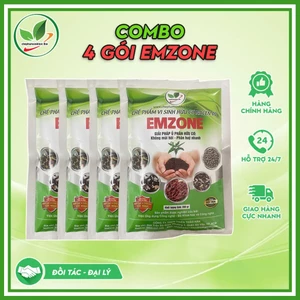 Combo 4 gói Emzone. Khử mùi hôi phân cá, ủ đậu tương và rác thải sinh hoạt. Men khử mùi. Gói 200gr