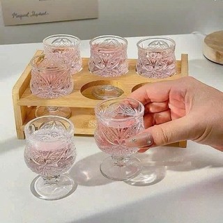 [ Thanh Lý ] Ly Thủy Tinh Có Chân Kim Cương Phong Cách Châu Âu Dung Tích 45 ML