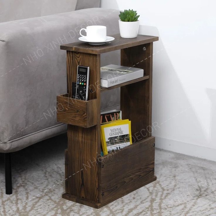 Bàn sofa, kệ ghế sofa đa năng, kệ để sách báo tạp chí, để điều khiển, điện thoại, để ly uống nước