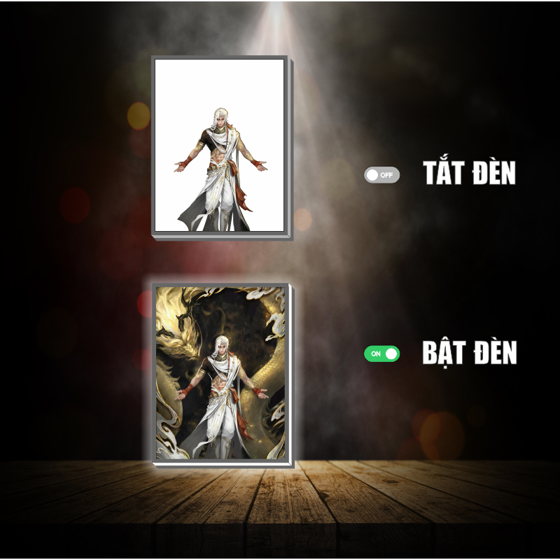 Tranh đèn led 3D đổi màu Thế Giới Hoàn Mỹ - Tranh đèn led 3D ANIME trang trí bàn làm việc, đèn ngủ