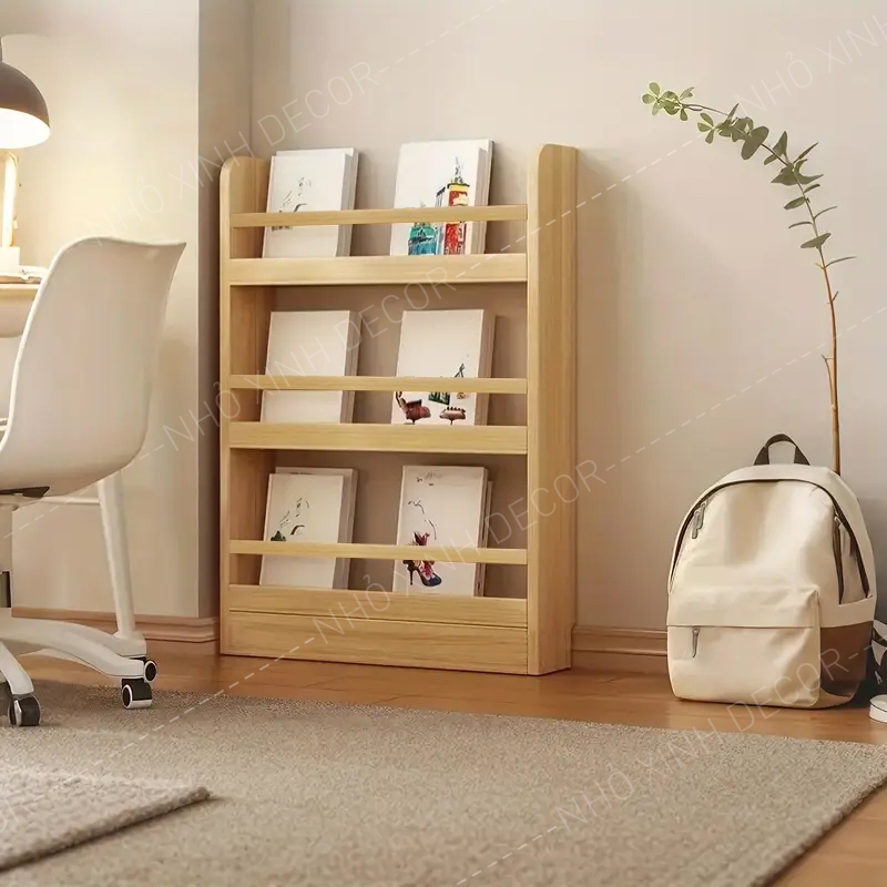 Kệ để đồ, giá sách 3 tầng sát tường sau cánh cửa, góc tường giúp tiết kiệm không gian nhỏ, chung cư, homestay