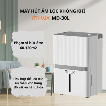 Smart Antibacterial Dehumidifier Air Purifier Mi-lux MD-30L ION – 30 L