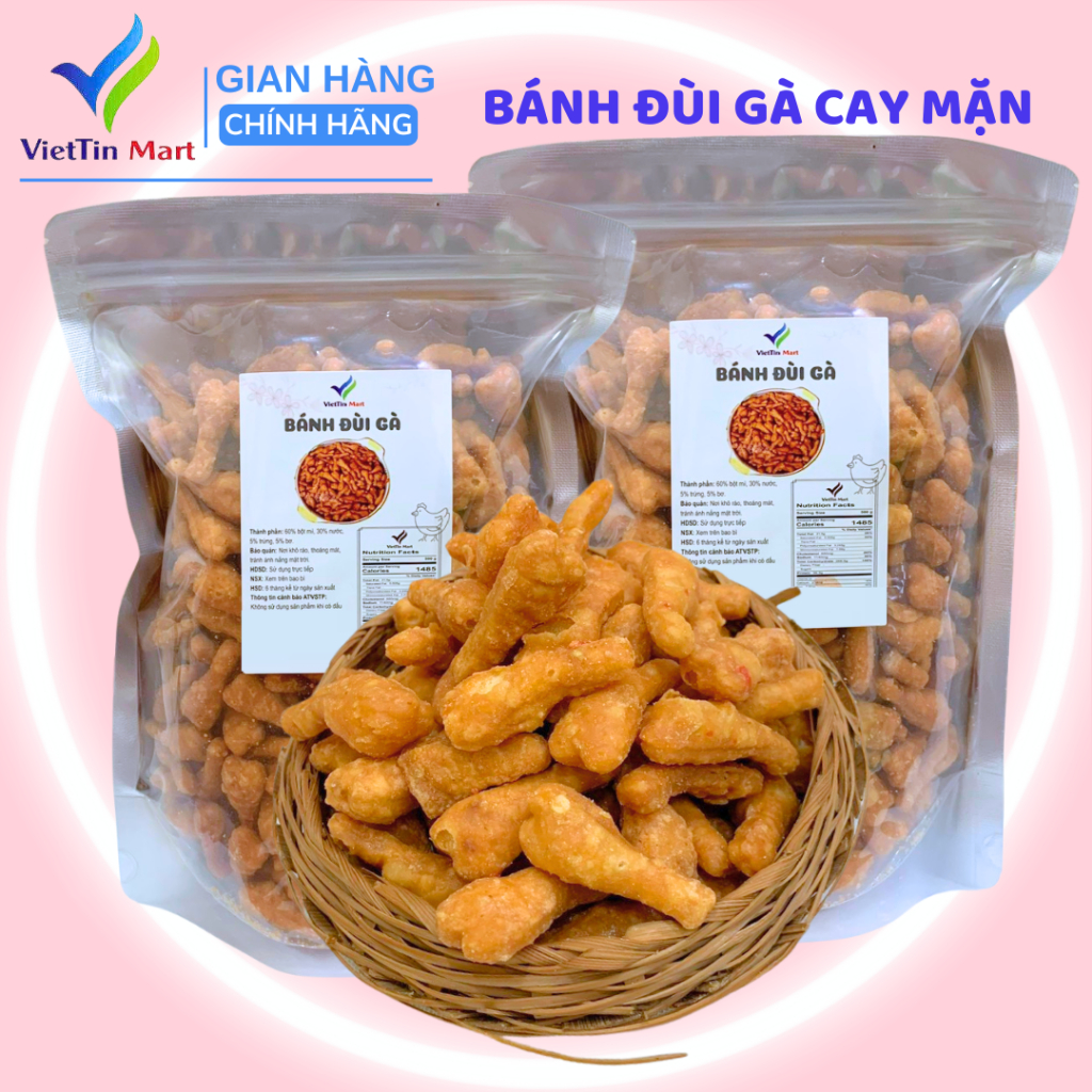 Bánh Đùi Gà Cay Mặn VIETTIN MART 1KG | BigBuy360 - bigbuy360.vn
