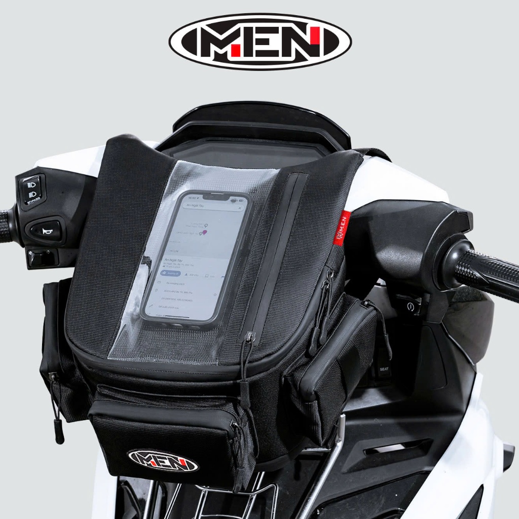 Túi treo đầu xe máy 27CM thời trang M.E.N K3-K5 nhiều ngăn lỗ sạc pin tiện dụng [RẺ NHẤT THÁNG]