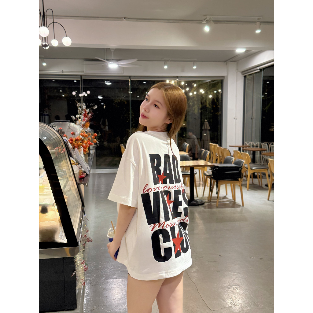 Áo Thun localbrand - “ BAD VIBES CLUB ” l Form Boxy Fit/ Oversize - Cotton 100% 260GSM premium MOSS.STU