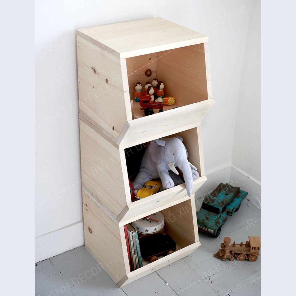 [combo 3 ô] Hộp tủ để đồ chơi, để sách vở, kệ để đồ decor trang trí 3 ngăn [lẻ từng ngăn, có thể để rời]