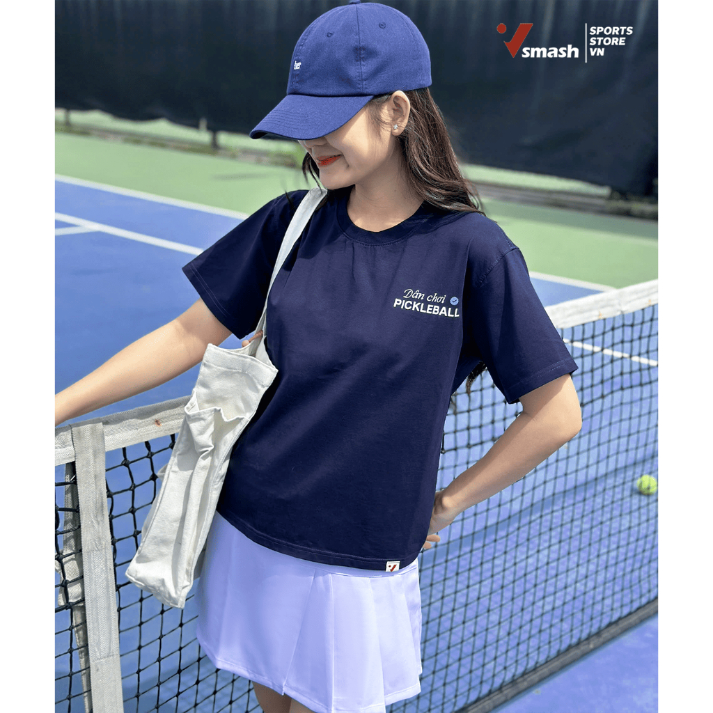 Áo Thun PICKLEBALL Vải Bông Em Bé | VSMASH VN | Họa tiết in "Dân chơi PICKLEBALL" | Sợi Nhập |  Mềm mịn, thoáng khí, mát