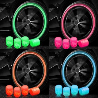 Bộ 4 Nắp Van Bánh Xe TRÂU HÚC Dạ Quang Phát Sáng, Bằng Nhựa ABS, Chống Nước, Chống Bụi - Dùng Cho Cả Ô Tô, Xe Máy