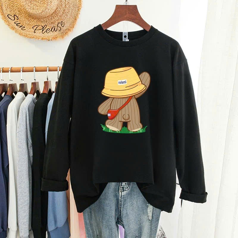 Áo phông dài tay hình gấu cho bé gái size đại BEESHOP D25036
