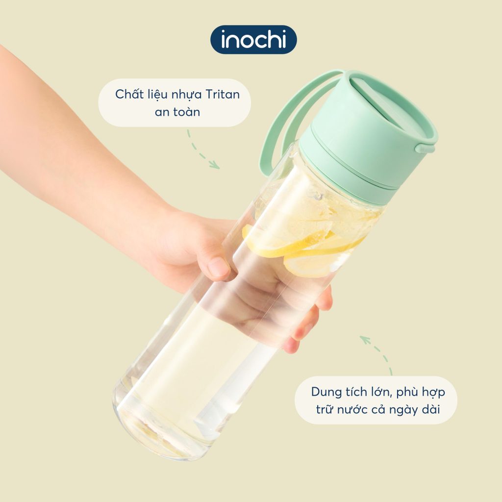 Bình nước thể thao Kita Neat dung tích 1L lớn không BPA, nắp đậy chống rò rỉ, quai xách tiện lợi