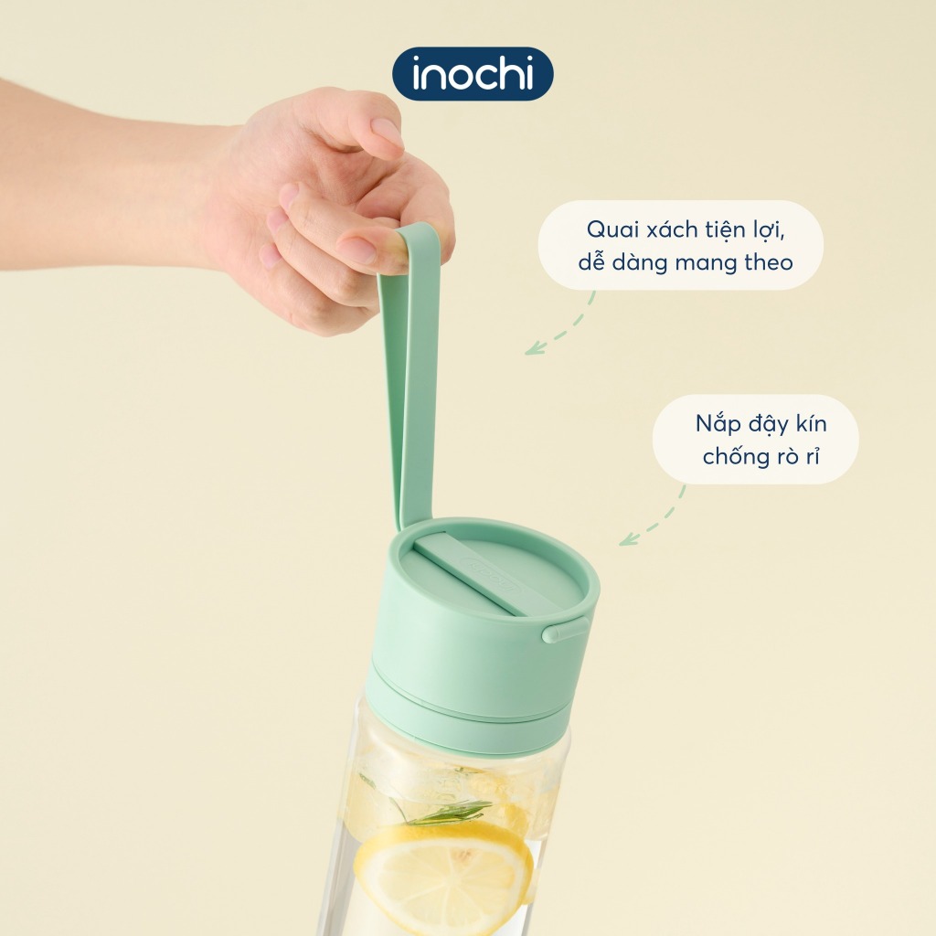 Bình nước thể thao Kita Neat dung tích 1L lớn không BPA, nắp đậy chống rò rỉ, quai xách tiện lợi