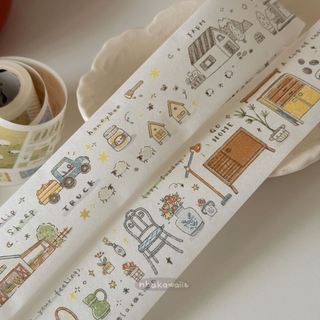 Băng keo washi tape chiết trang trí sổ Orange studio