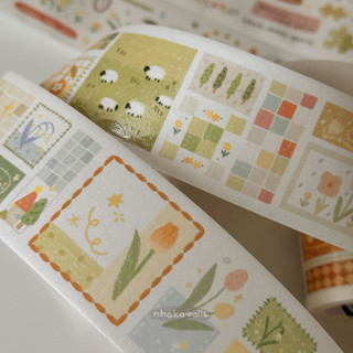 Băng keo washi tape chiết trang trí sổ Orange studio