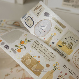 Băng keo washi tape chiết trang trí sổ Orange studio