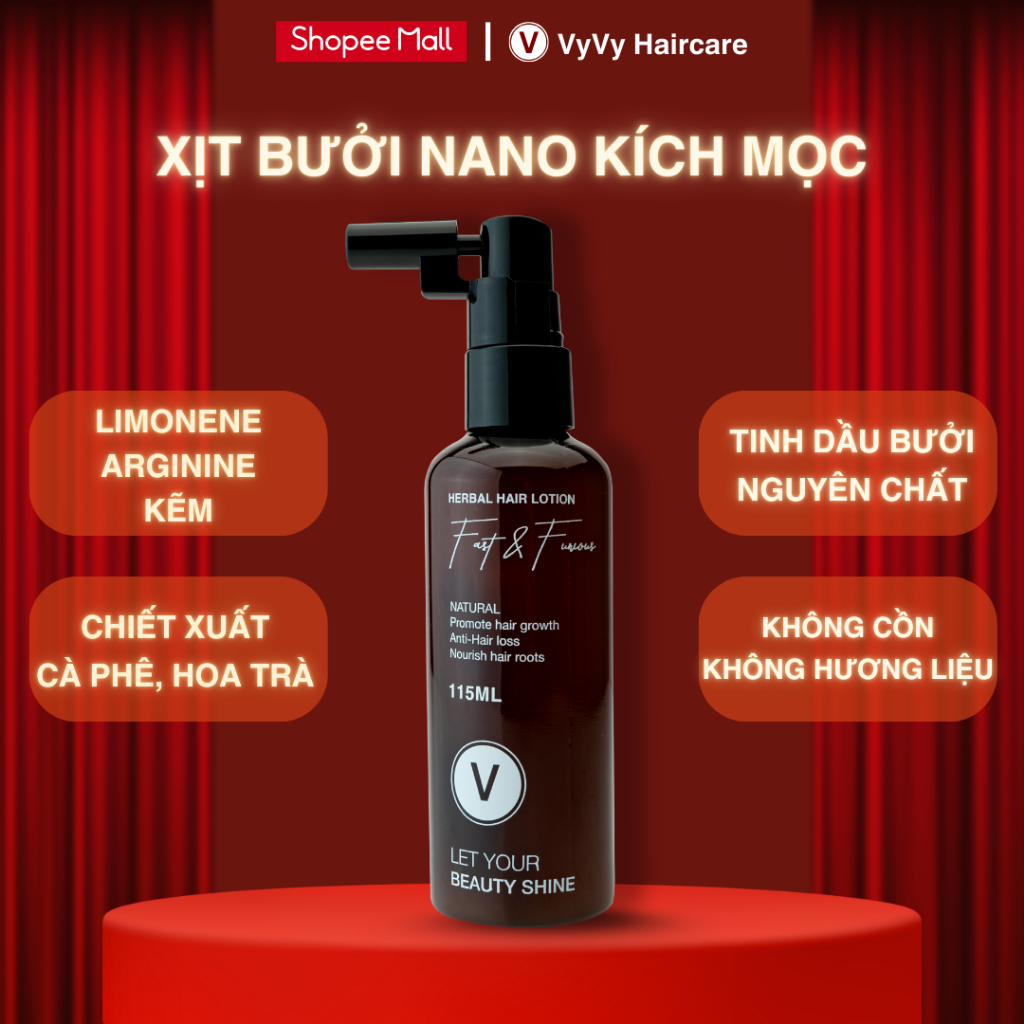 Ảnh Xịt bưởi Nano kích mọc tóc nhanh dài làm dày và giảm rụng tóc Vyvyhaircare V 115ml 2