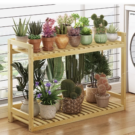 Kệ để cây cảnh mini kệ sen đá, cây xương rồng. Kệ decor trang trí 2 tầng