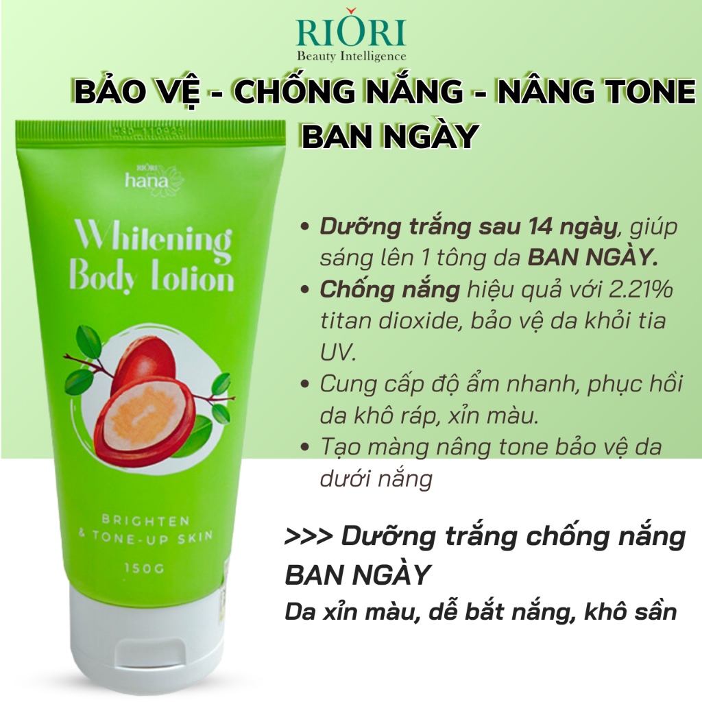 Ảnh Kem body Ủ Trắng, Phục Hồi, Mờ Rạn da, Dưỡng Ẩm ban đêm   RIORI HANA Snow Body Lotion 150g 3