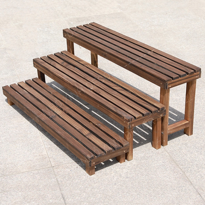 Kệ trang trí cây cảnh, kệ trưng bày cây cảnh màu nâu óc chó, kệ gỗ đa năng