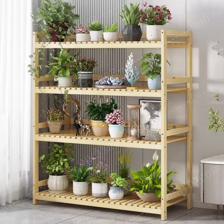 Kệ để cây cảnh mini kệ sen đá, cây xương rồng. Kệ decor trang trí 4 tầng