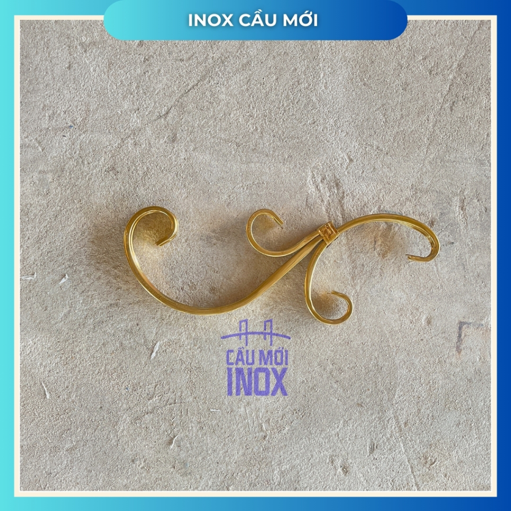 Ba cành vàng inox 304 kích thước 120x300mm, hoa văn trang trí inox lan can