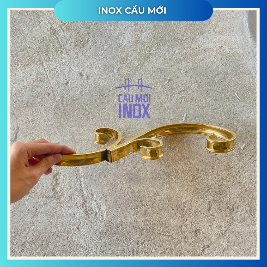 Ba cành vàng inox 304 kích thước 120x300mm, hoa văn trang trí inox lan can