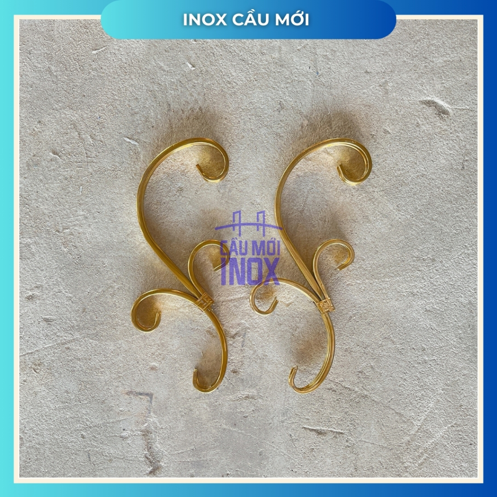 Ba cành vàng inox 304 kích thước 120x300mm, hoa văn trang trí inox lan can