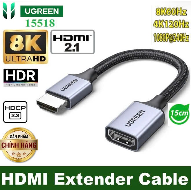 Cáp HDMI 8K nối dài UGREEN 40400 40447 40450 HD151 15518 HD165 (HD 2.1 ...