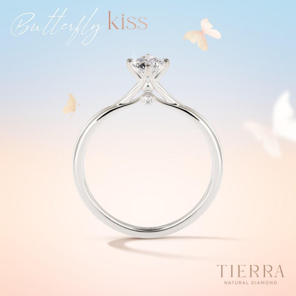 [CHAT TRƯỚC KHI ĐẶT] Nhẫn Cầu Hôn Tierra Butterfly Kiss BCH7103 Vàng 14K/ 18K Đính Tấm Kim Cương, Khắc Tên Miễn Phí