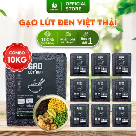 Gạo Lứt Đen Dẻo Mềm Việt Thái Organic Gạo Lứt Nguyên Cám Không Cần Ngâm Ít Calo