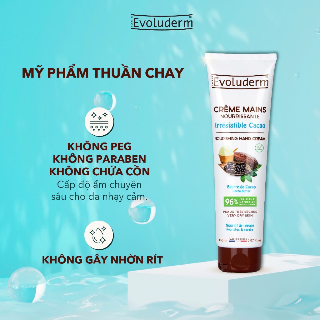 Ảnh Kem Dưỡng Da Tay Evoluderm Giúp Dưỡng Ẩm Phục Hồi Và Bảo Vệ Tinh Chất Cacao 150ml 2