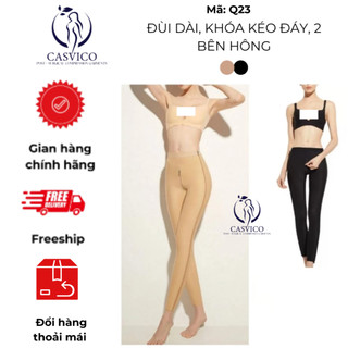 Quần định hình đùi, bắp chân sau hút mỡ, tập gym có lỗ vệ sinh dây khoá kéo tiện lợI Q23