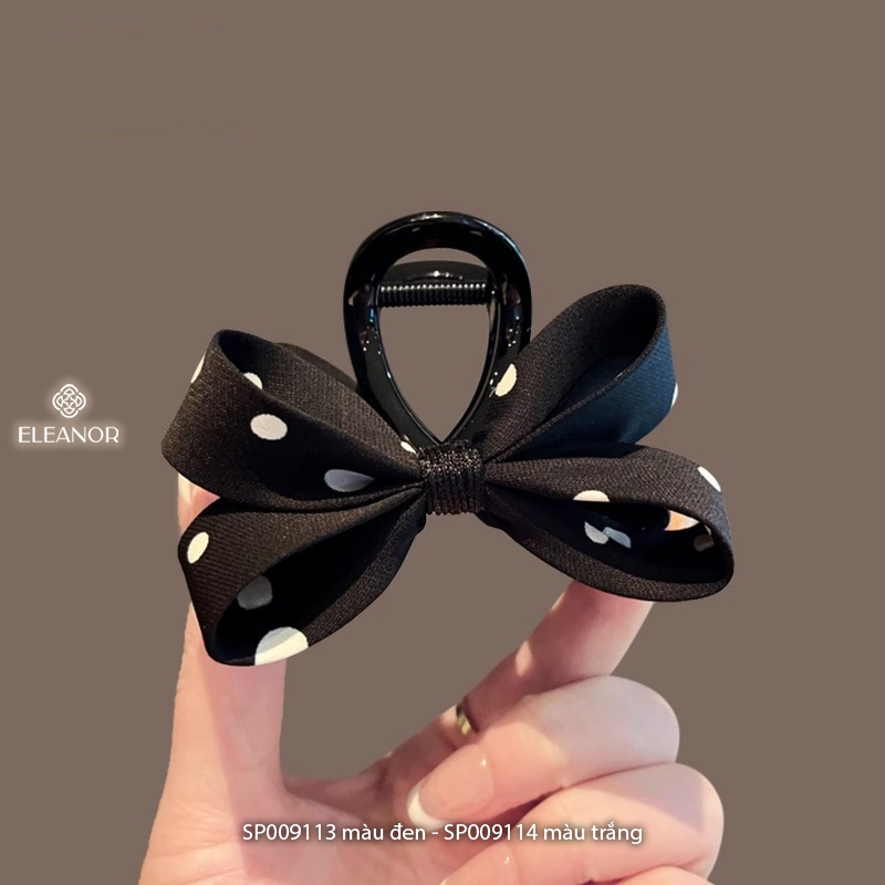 Kẹp tóc nữ Eleanor Accessories càng cua chấm bi kẹp tóc nơ tiểu thư phụ kiện tóc 9113