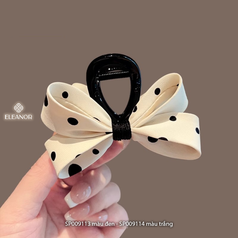 Kẹp tóc nữ Eleanor Accessories càng cua chấm bi kẹp tóc nơ tiểu thư phụ kiện tóc 9113