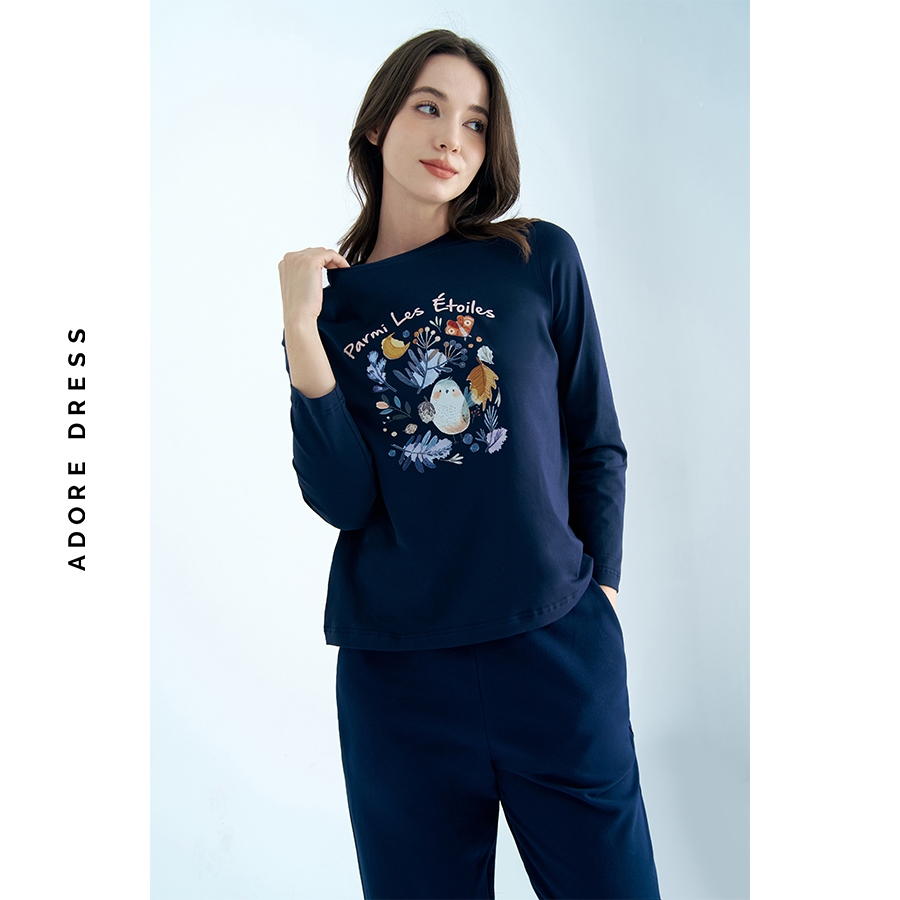 Ảnh 412HO6002- Bộ mặc nhà dài in thân trước ADORE DRESS 4
