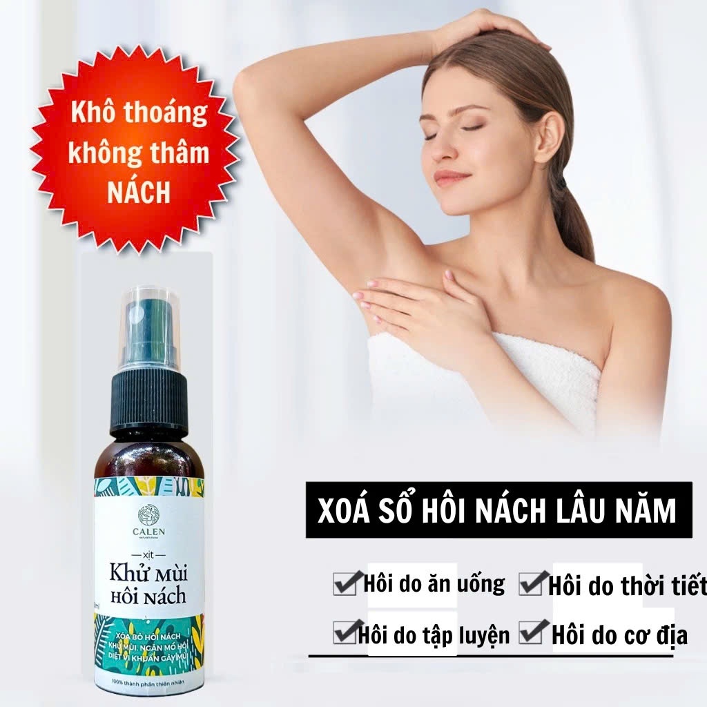 Xịt nách thảo dược Calen giúp khử mùi hôi nách, giảm tiết mồ hôi suốt 24 tiếng vận động chai xịt 50ml