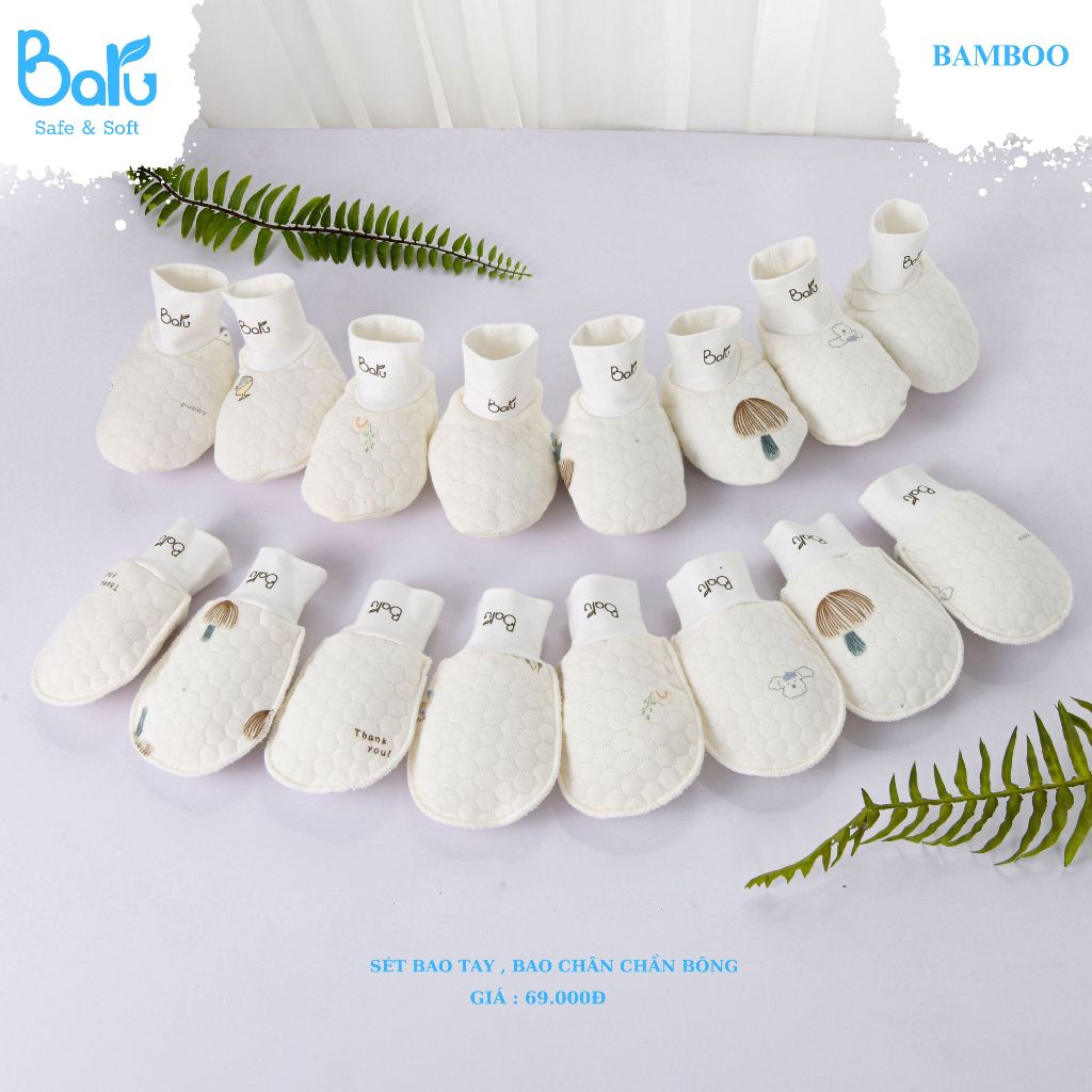 SÉT BAO TAY + BAO CHÂN CHẦN BÔNG MỀM , ẤM CHO BÉ