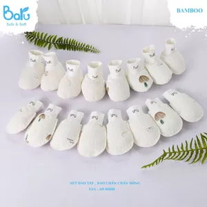 SÉT BAO TAY + BAO CHÂN CHẦN BÔNG MỀM , ẤM CHO BÉ