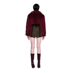 LSOUL Áo Khoác Croptop Lông Đỏ Dày Dặn Đính Dây Da Cá Tính Zizi Jacket K24120251-1 — ảnh 3