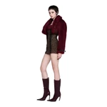 LSOUL Áo Khoác Croptop Lông Đỏ Dày Dặn Đính Dây Da Cá Tính Zizi Jacket K24120251-1 — ảnh 2