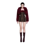 LSOUL Áo Khoác Croptop Lông Đỏ Dày Dặn Đính Dây Da Cá Tính Zizi Jacket K24120251-1 — ảnh 1