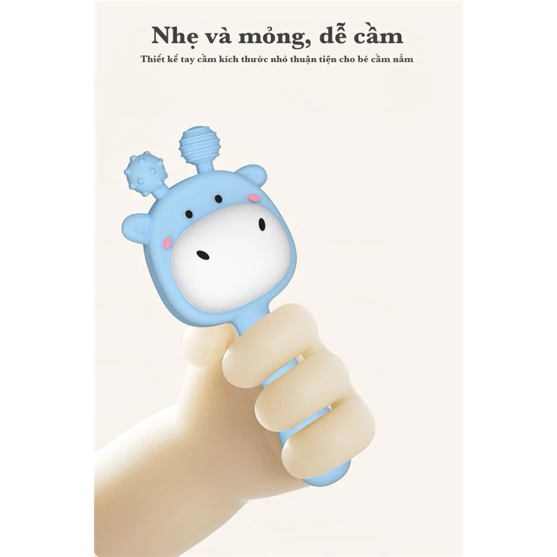 Ảnh Đồ Chơi Lục Lạc KidAndMom Xúc Xắc Gặm Nướu Cầm Tay Silicone Phát triển Nghe Nhìn 2