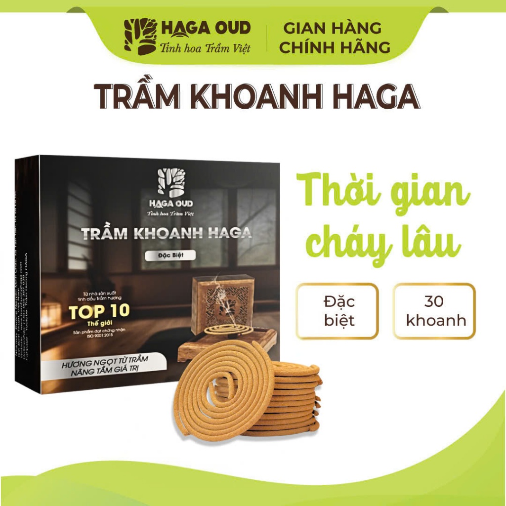 Ảnh Trầm khoanh Haga Cao cấp/Đặc biệt/Thượng hạng, thời gian cháy lâu, thơm đậm hương trầm 3