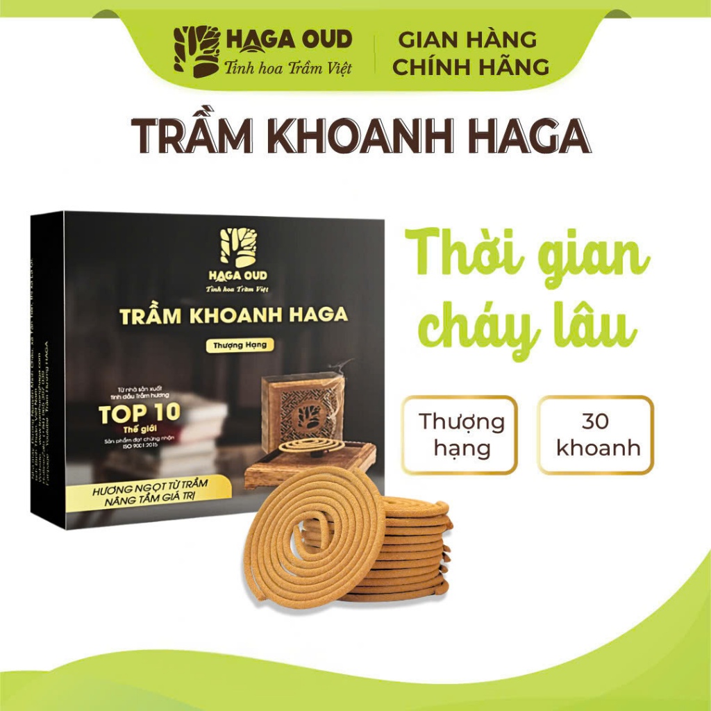 Ảnh Trầm khoanh Haga Cao cấp/Đặc biệt/Thượng hạng, thời gian cháy lâu, thơm đậm hương trầm 4