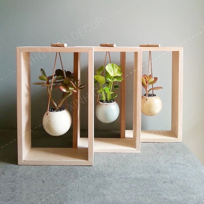 Kệ treo decor cây cảnh mini, kệ sen đá, xương rồng, tiểu cảnh treo tường, để bàn