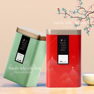Hộp đựng trà/bánh/kẹo bằng sắt hình chữ nhật phong cách cổ điển - Lãn Ông