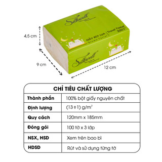 Giấy ăn Silkwell gấu trúc Thùng 30 gói 100 tờ 3 lớp siêu dai mềm mịn, hàng siêu thị cao cấp